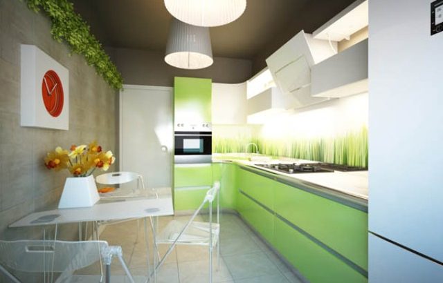 дизайн кухни в зеленом цвете_3