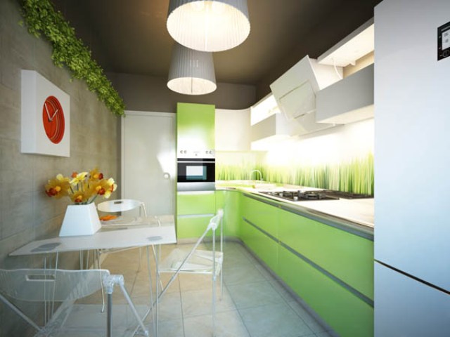 дизайн кухні в зеленому кольорі_3