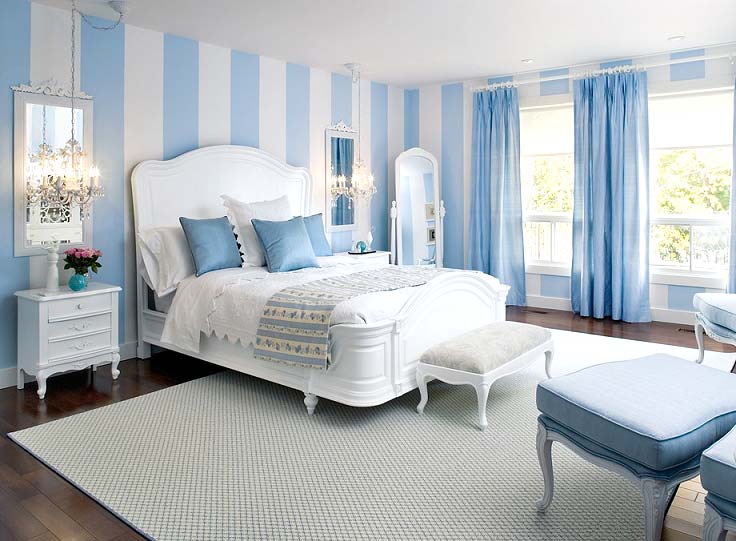 спальня у блакитному кольорі